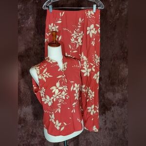 Judith Hart Floral 2pc Wrap Skirt and Tank Blouse